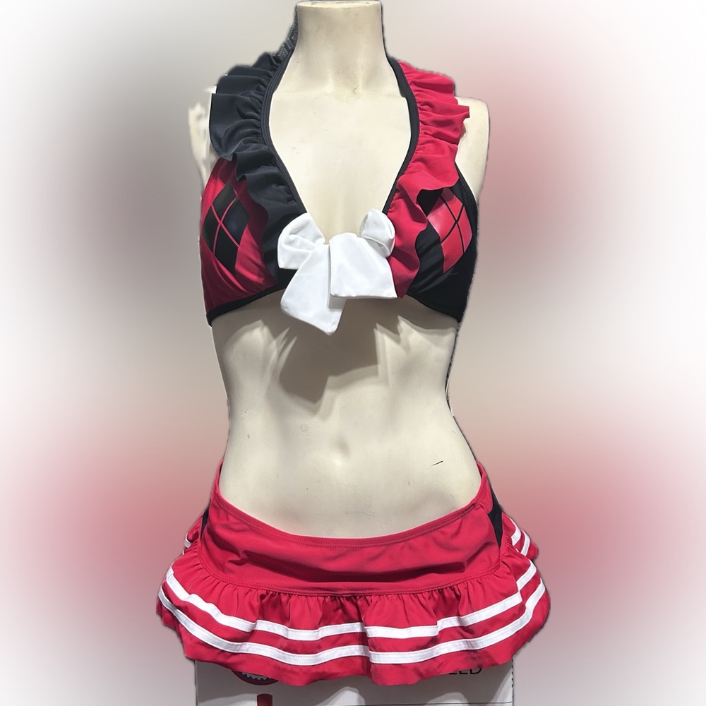 NWT ! Harley Quinn two piece swim suit